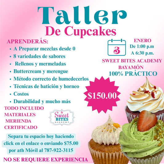 Taller Cupcakes De Sabores 3/enero