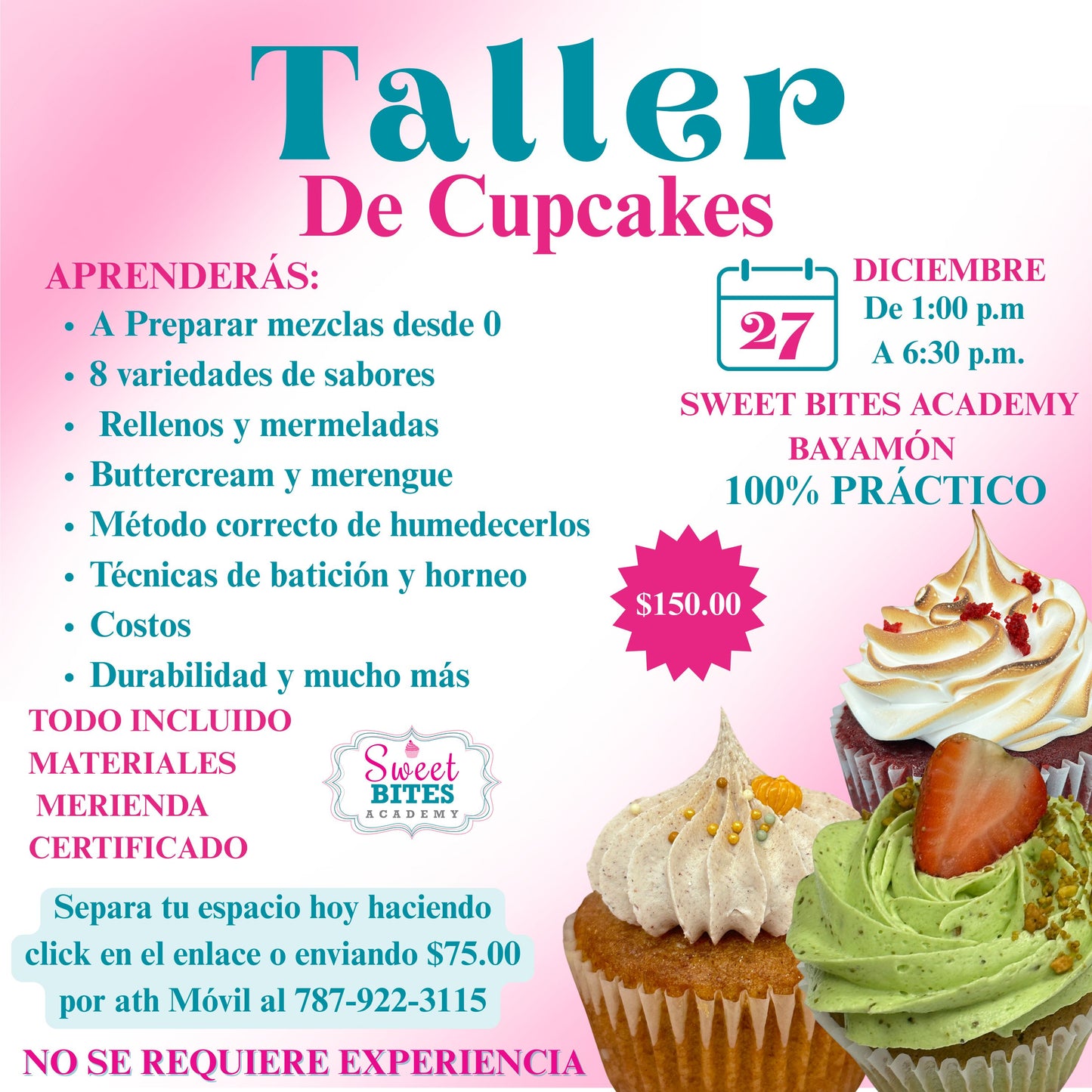 Taller Cupcakes De Sabores 27/diciembre
